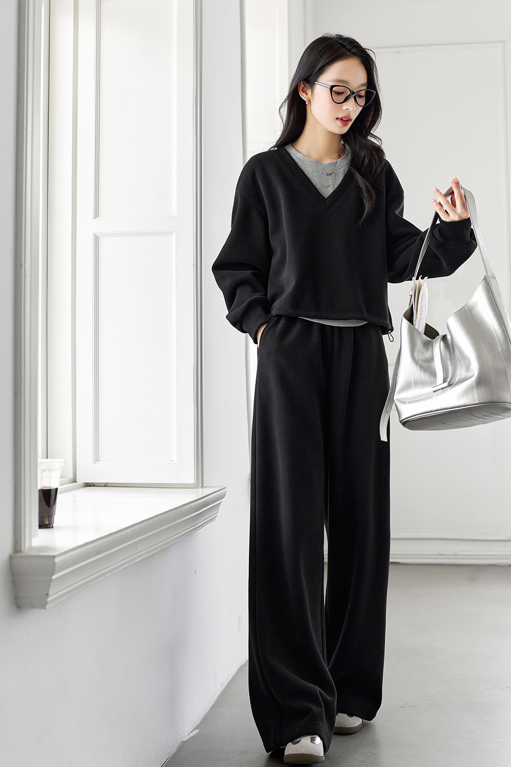 Fleece-Lined Thickened Simple Three-Piece Set