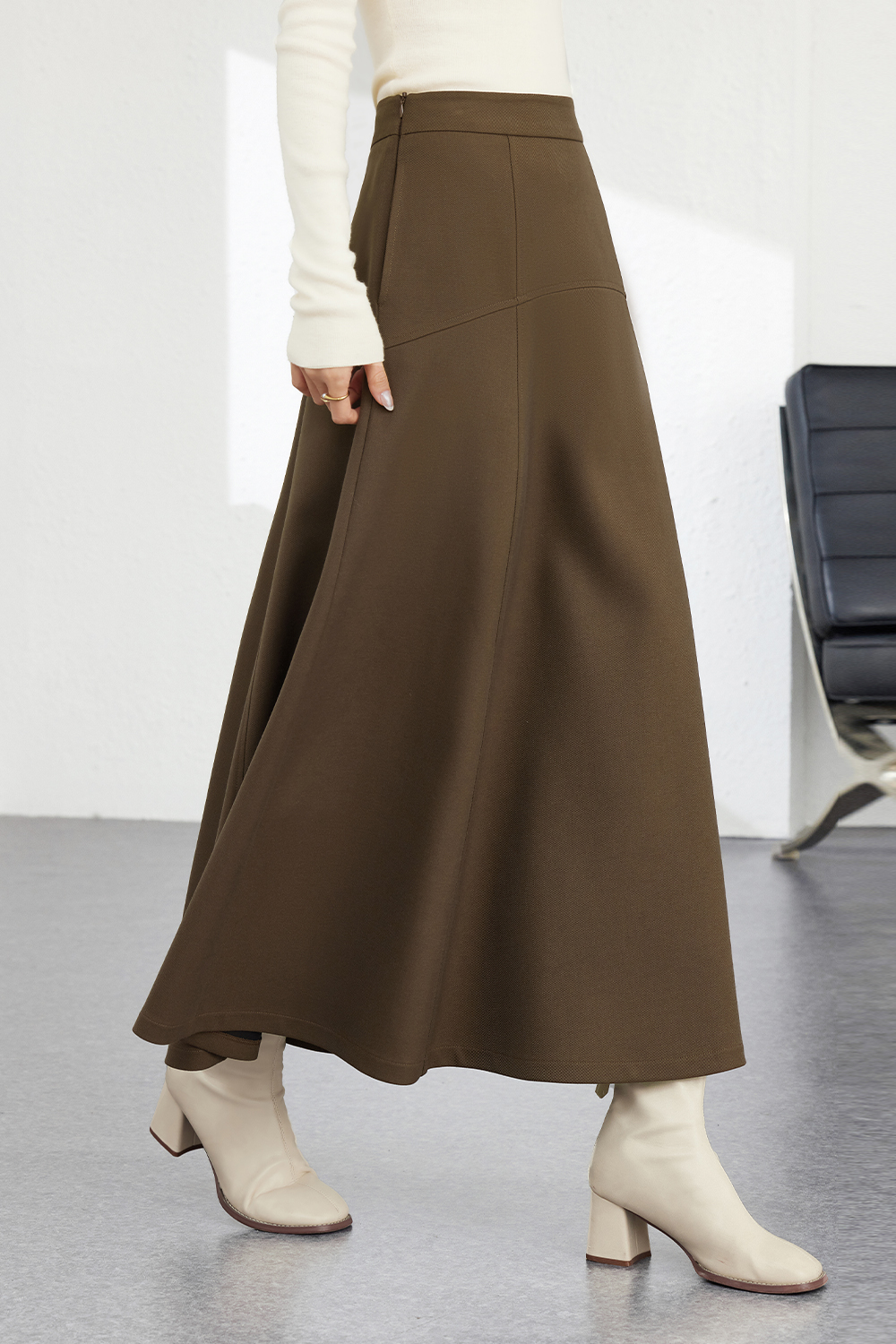 Modern Wool Blend Skirt-VIMLYSTORE