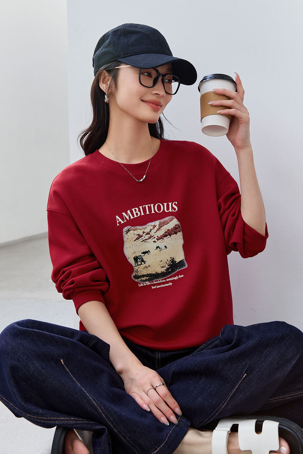 Cottonblend Printed Sweatshirt-VIMLYSTORE