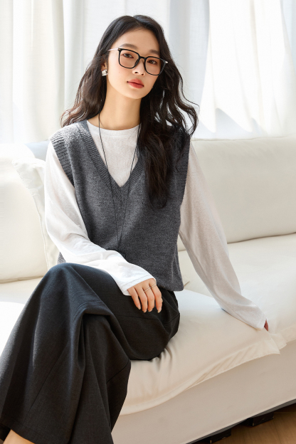 Simple Layered Casual Knitted Sweater