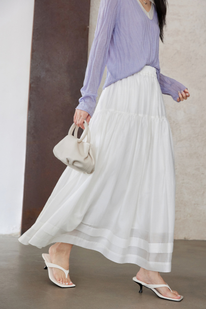 Pleated Loose Long Skirt