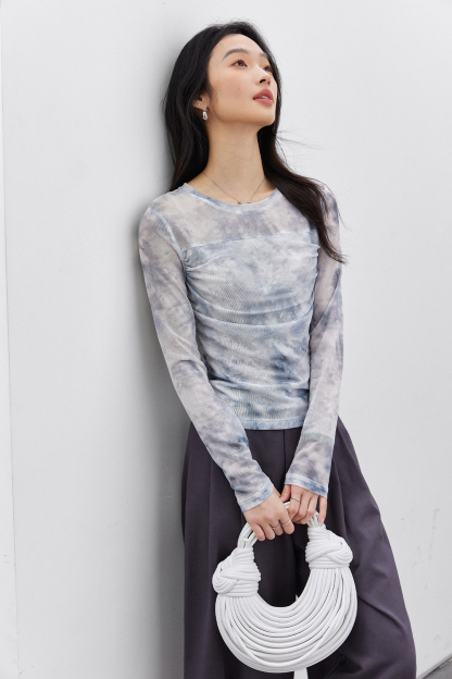 Smudge-dyed Knitted T-shirt