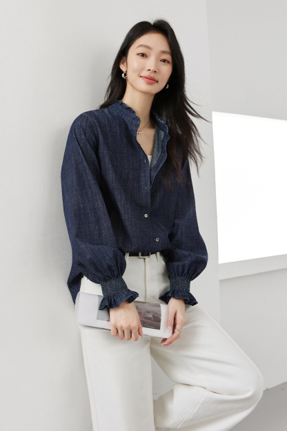 Pure Cotton Ruffled Shirt