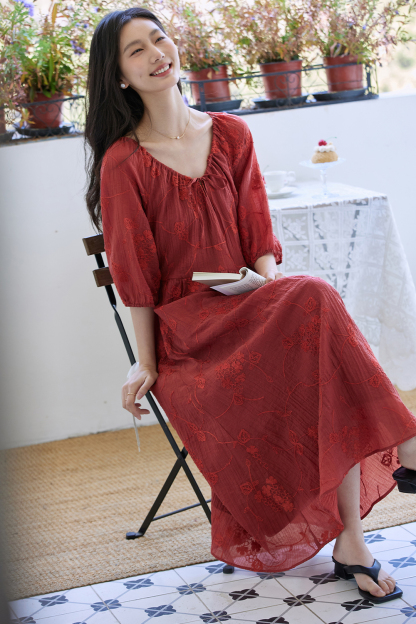 Embroidered Texture Dress