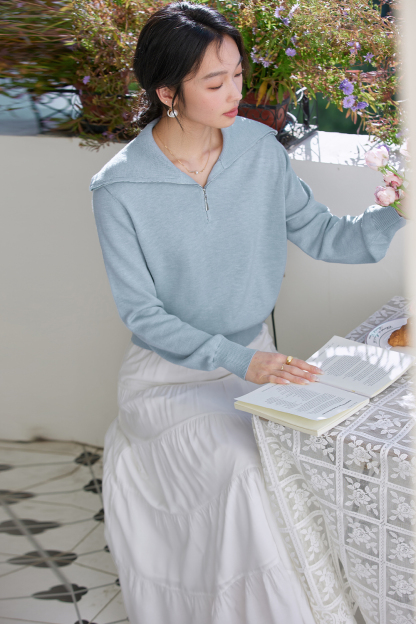 Simple Zippered Knitwear