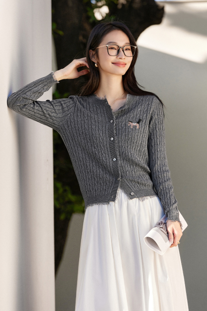 Pony Embroidered Knitted Cardigan