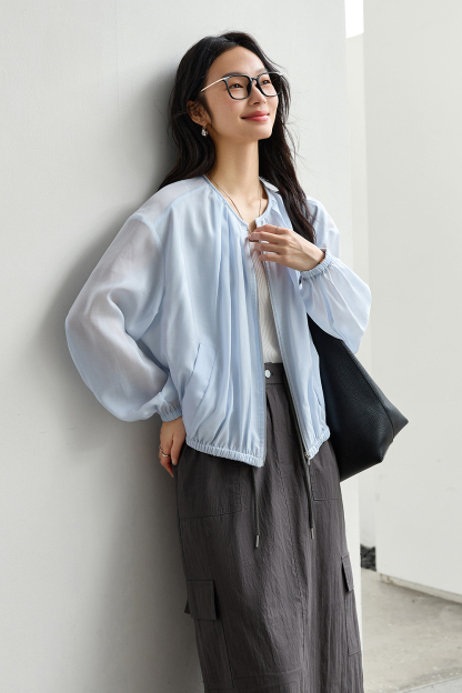 Lyocell Crew Neck Jacket