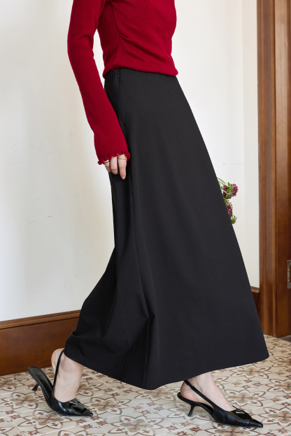 Wool Blend Black Skirt