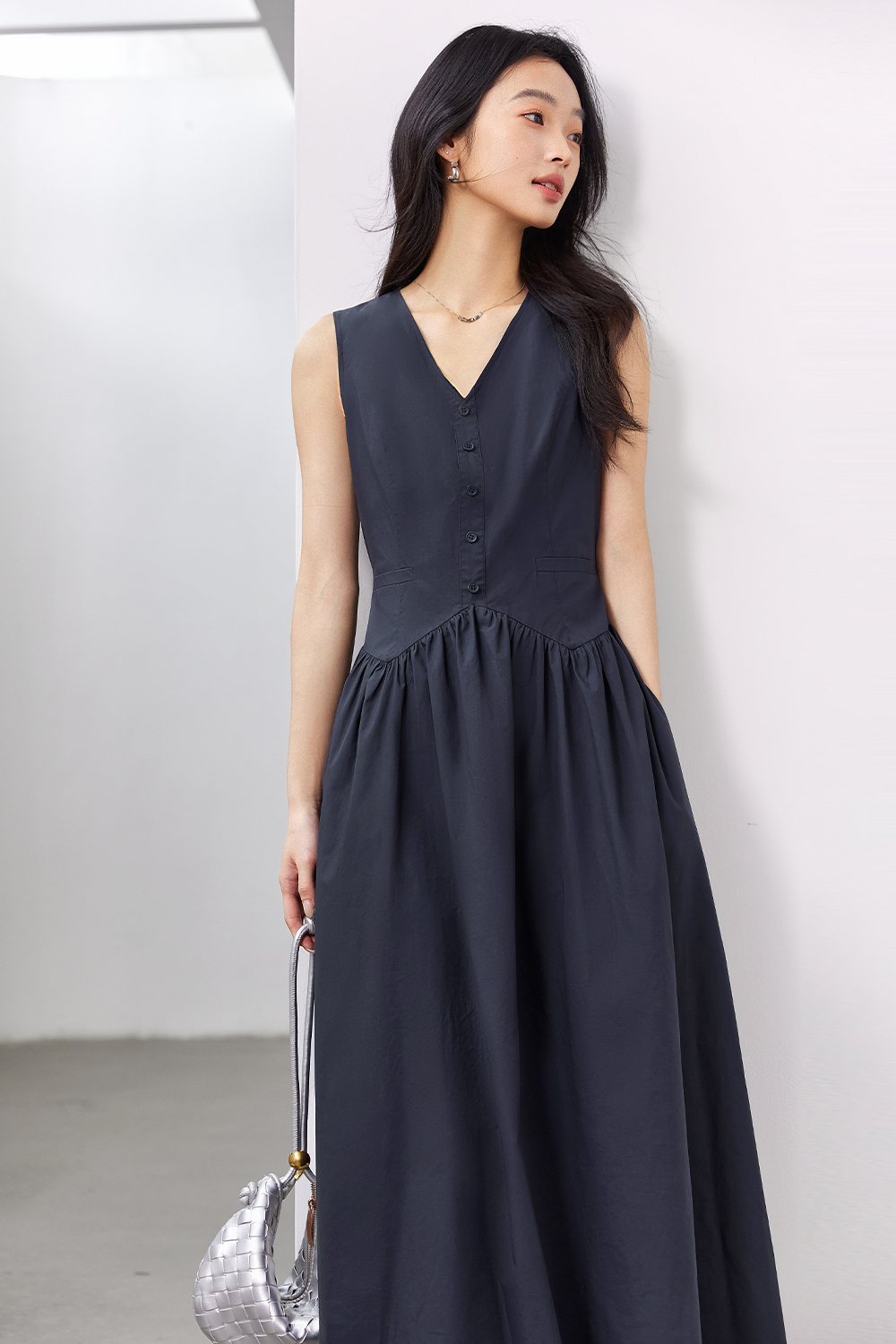 Solid Loose Cotton Dress