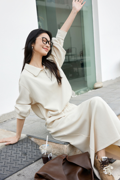 Comfortable Beige Sports Suit