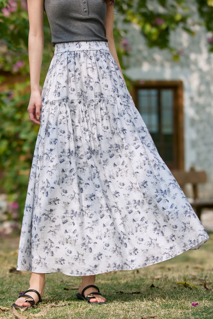 Fresh Tencel Printed Skirt