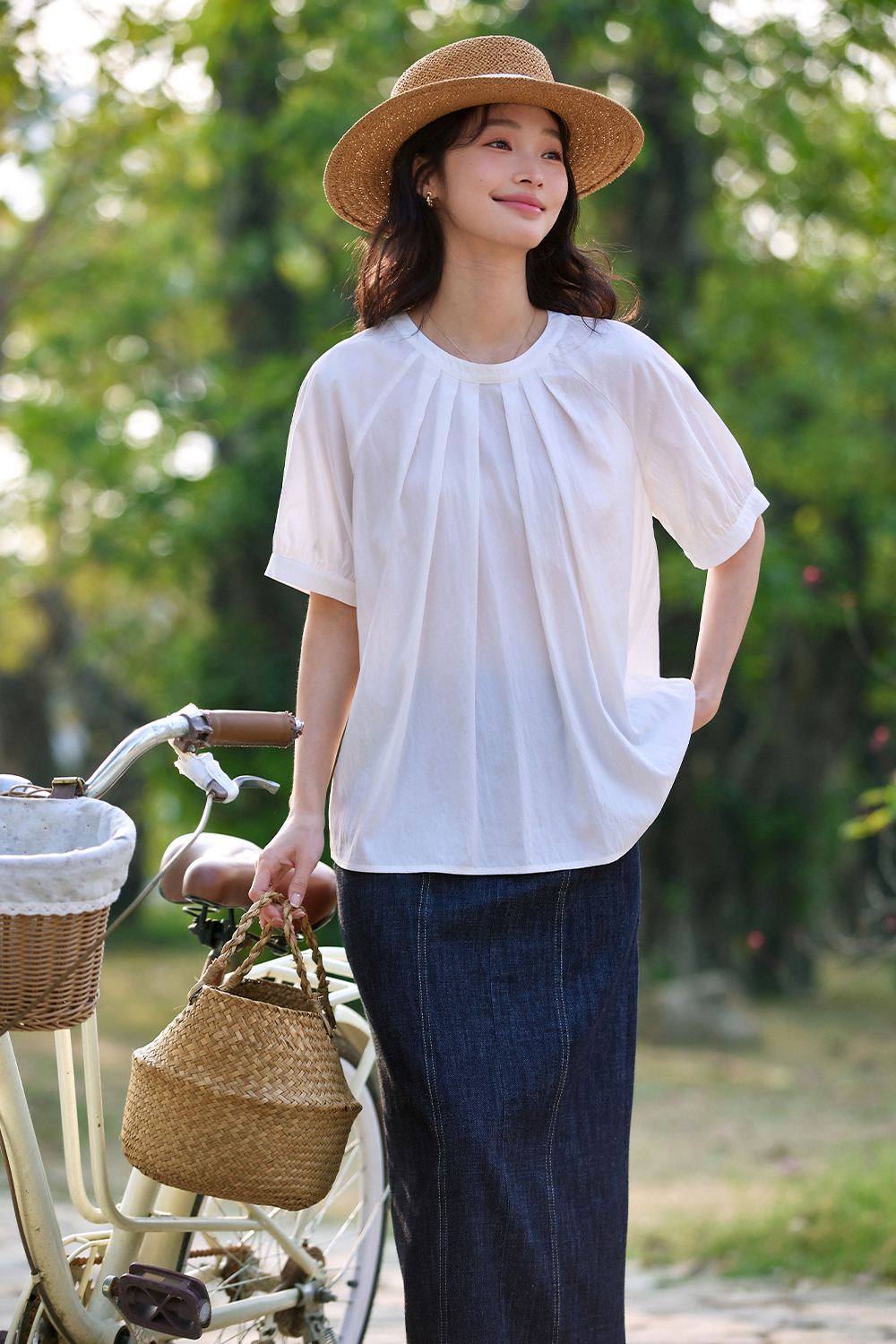 Pleated Collar Shirt