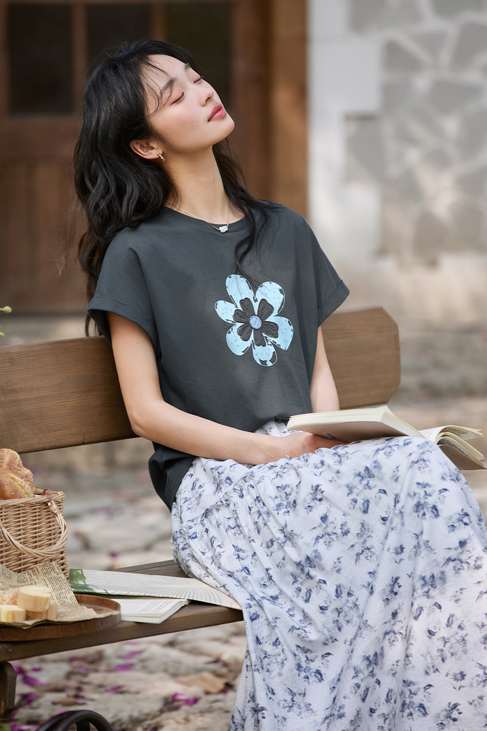 Flower Pattern Printed T-Shirt