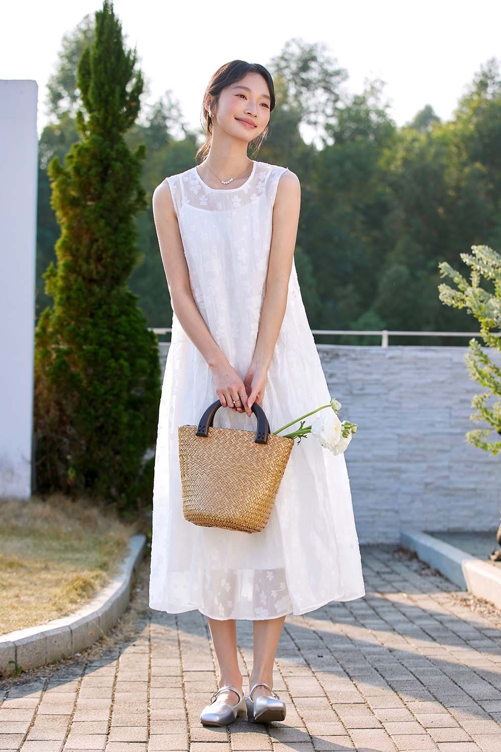 Dark Pattern Jacquard Loose Vest Dress