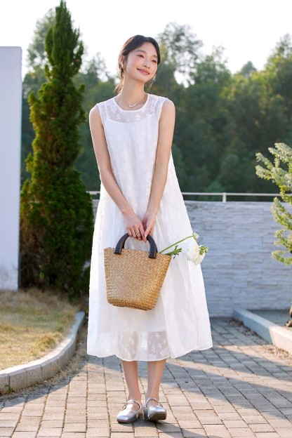 Dark Pattern Jacquard Loose Vest Dress