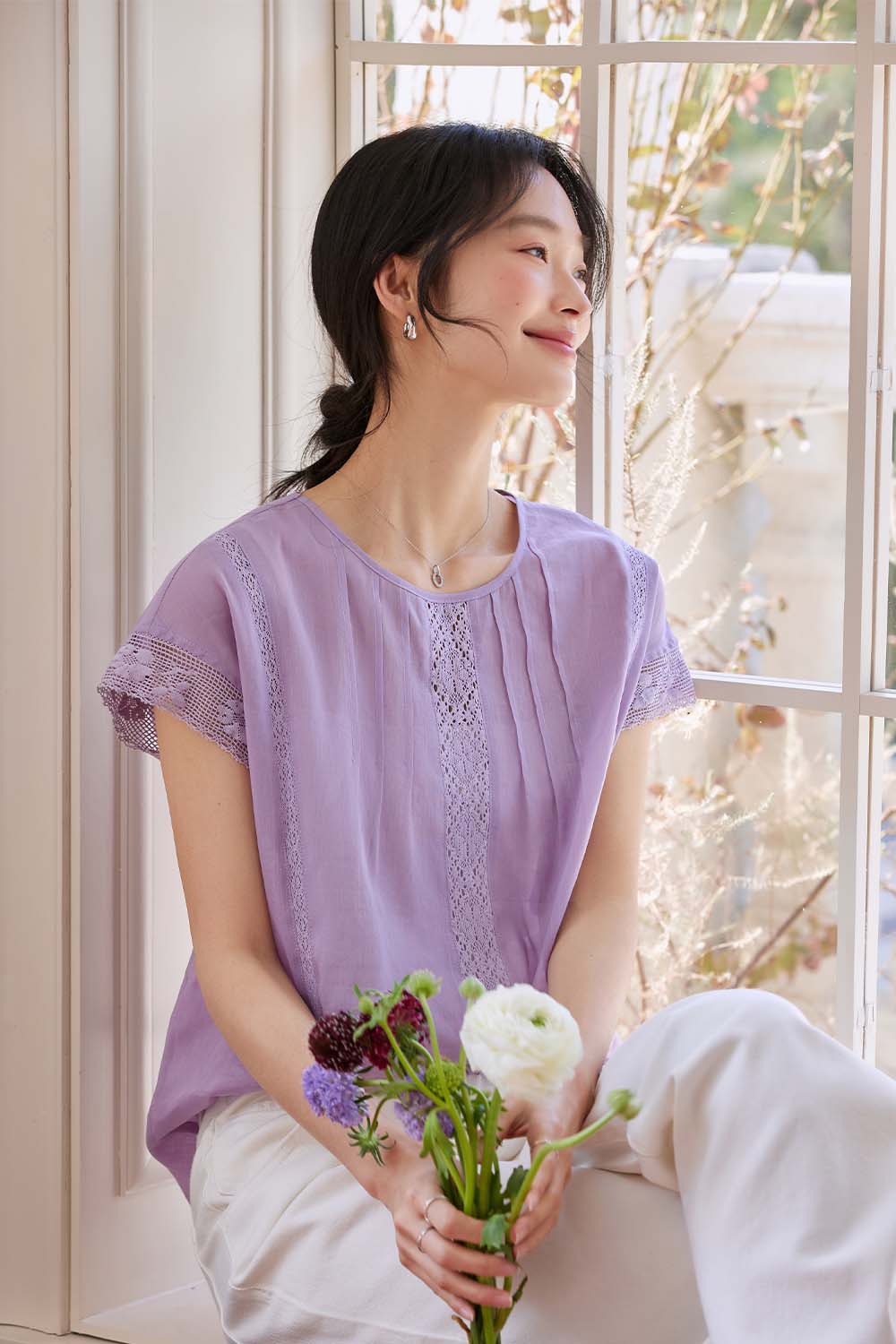 Cotton And Linen Blend Loose Shirt