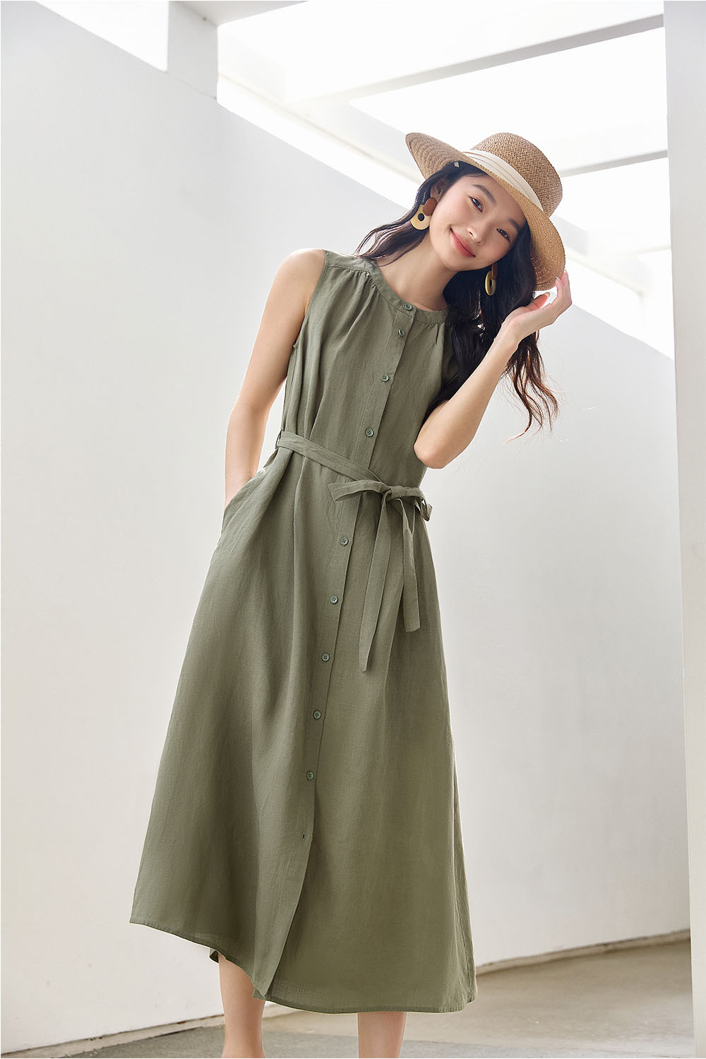 Lyocell Linen Blend Dress