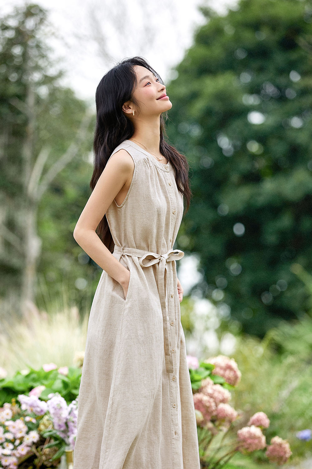 Lyocell Linen Blend Dress-VIMLYSTORE