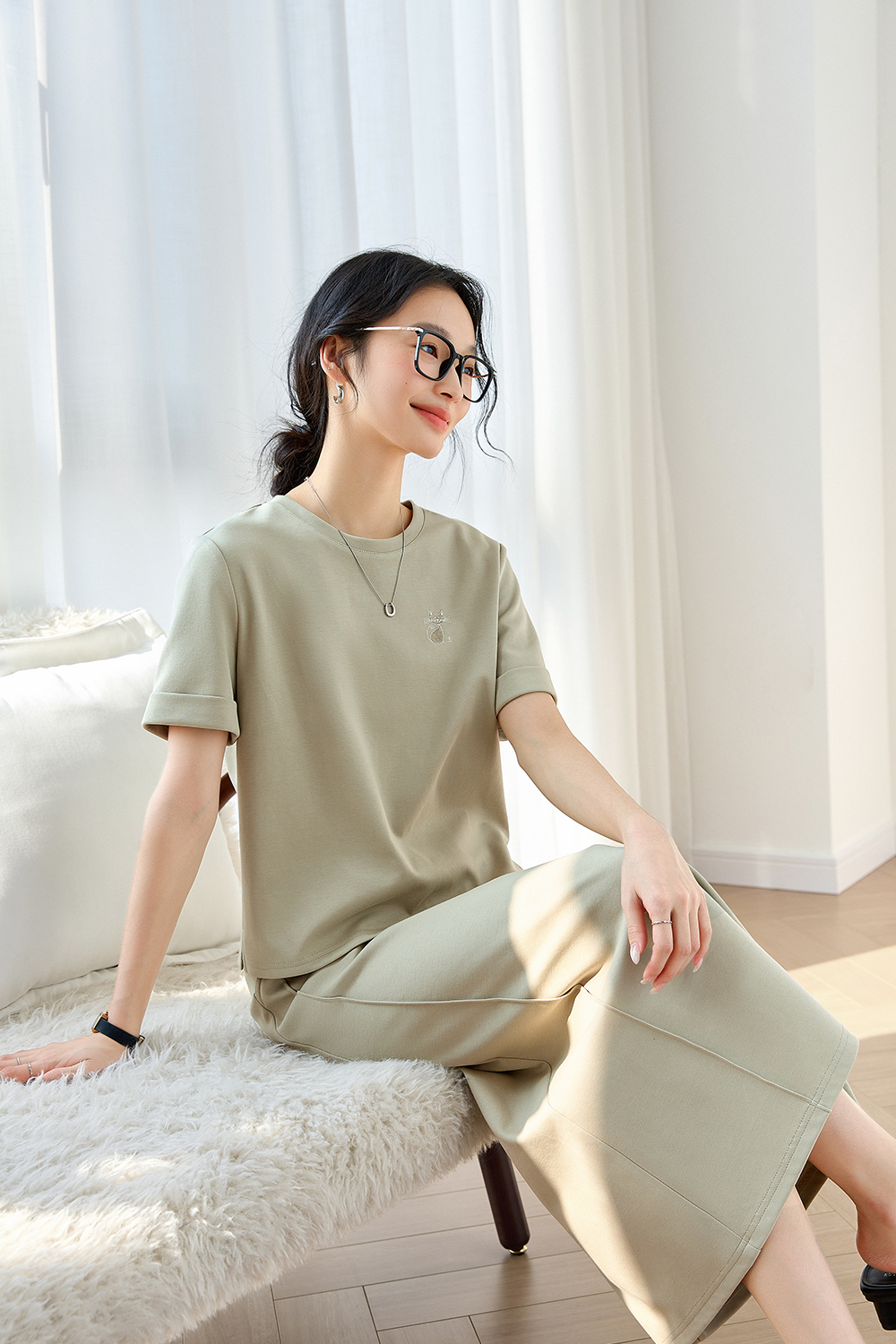 Cotton Blended Casual Embroidery Suit