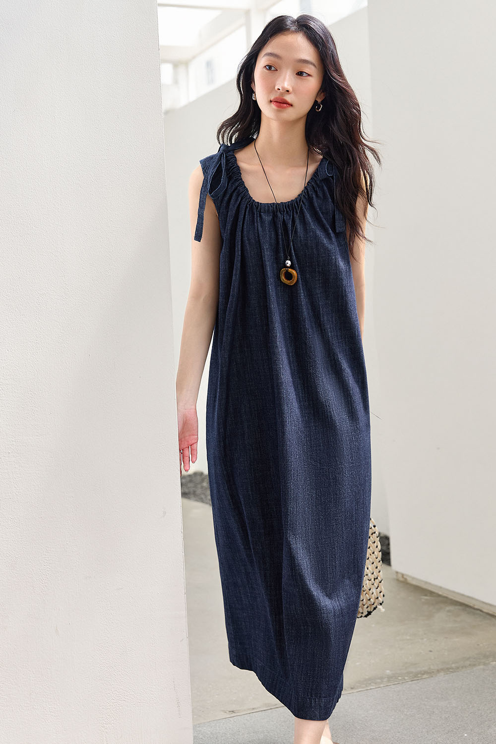 100% Cotton Sleeveless Denim Dress