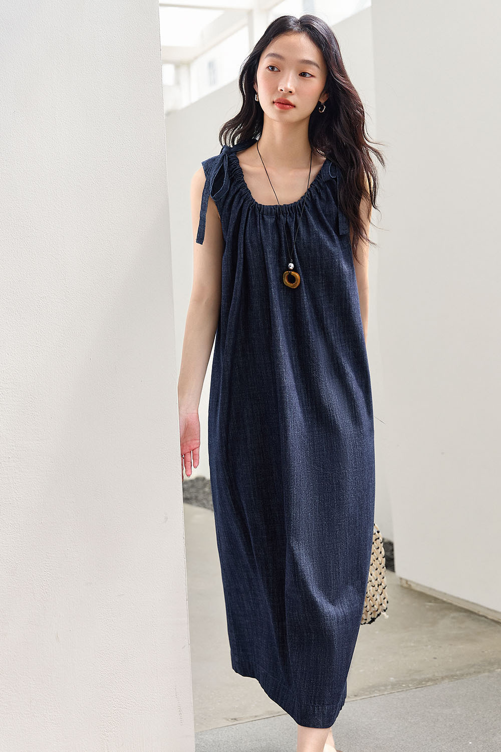 100% Cotton Sleeveless Denim Dress