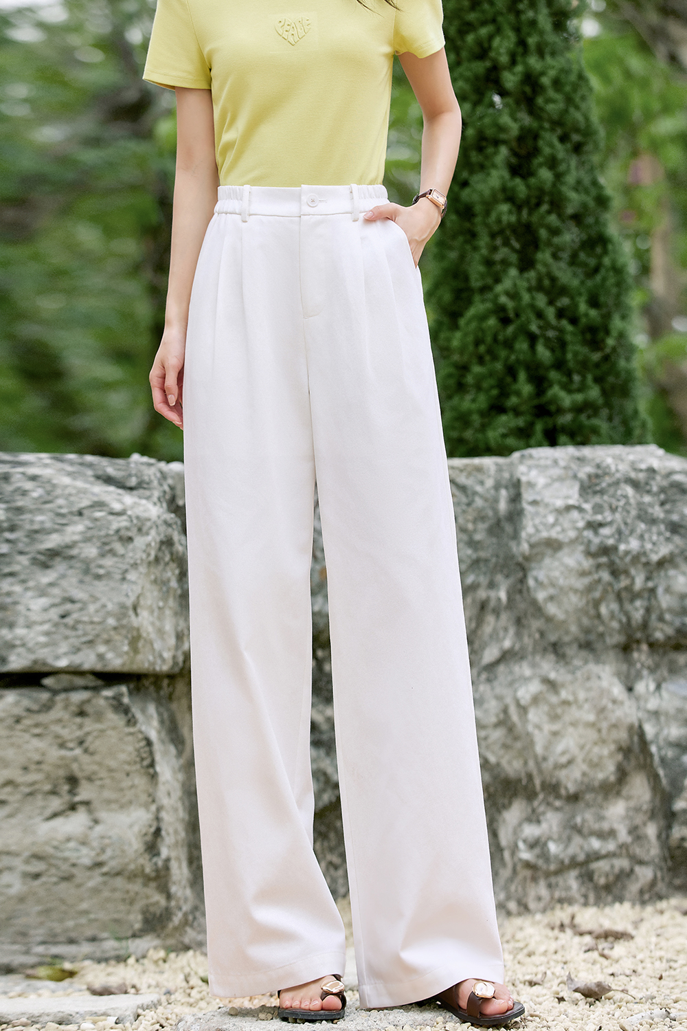 Tencel Cotton Fashion Wide-Leg Pants