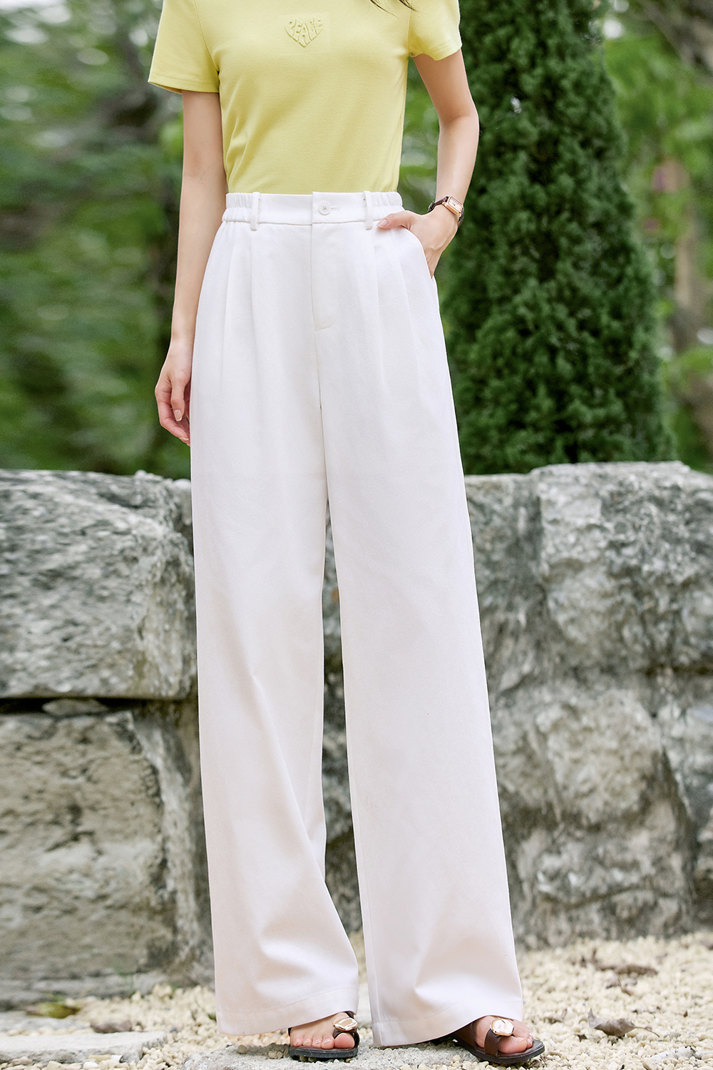 Tencel Cotton Fashion Wide-Leg Pants