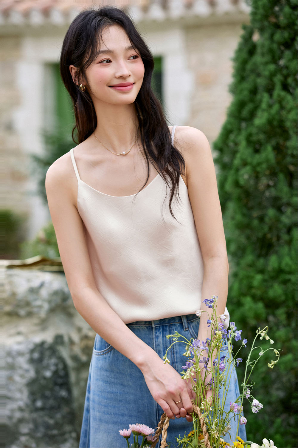 Ruched Round Neck Camisole