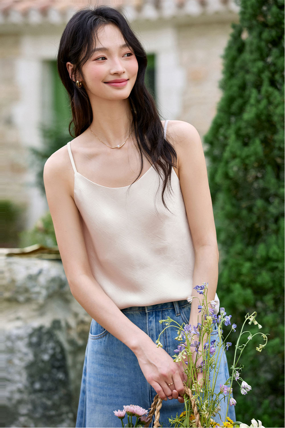 Ruched Round Neck Camisole
