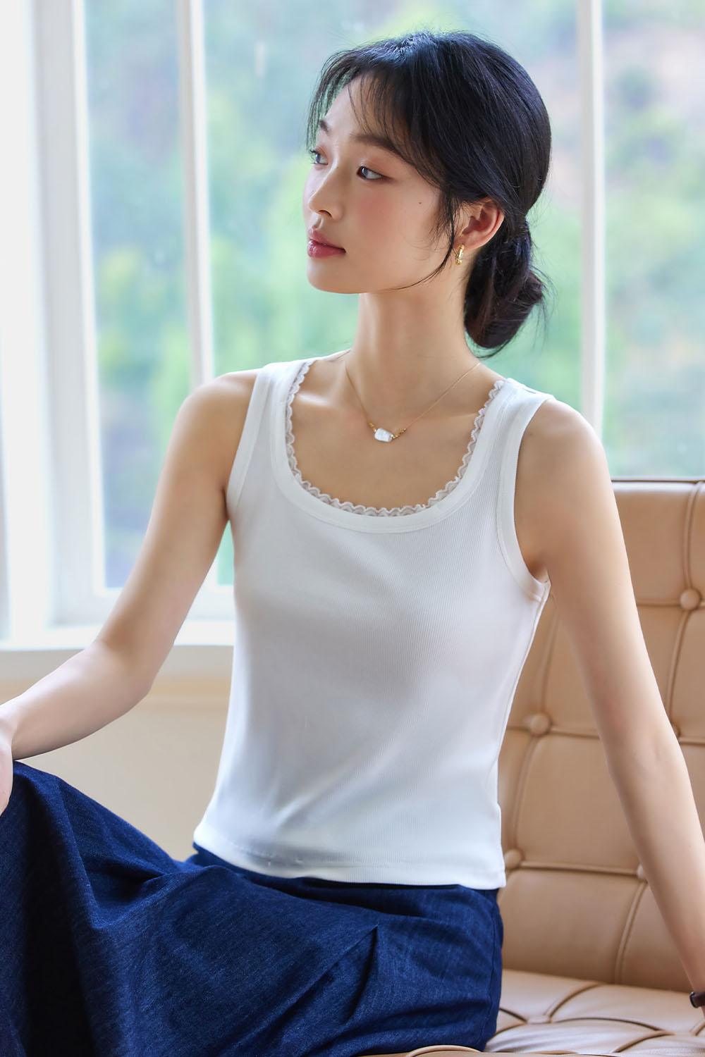 Square Neck Slim Fit Vest