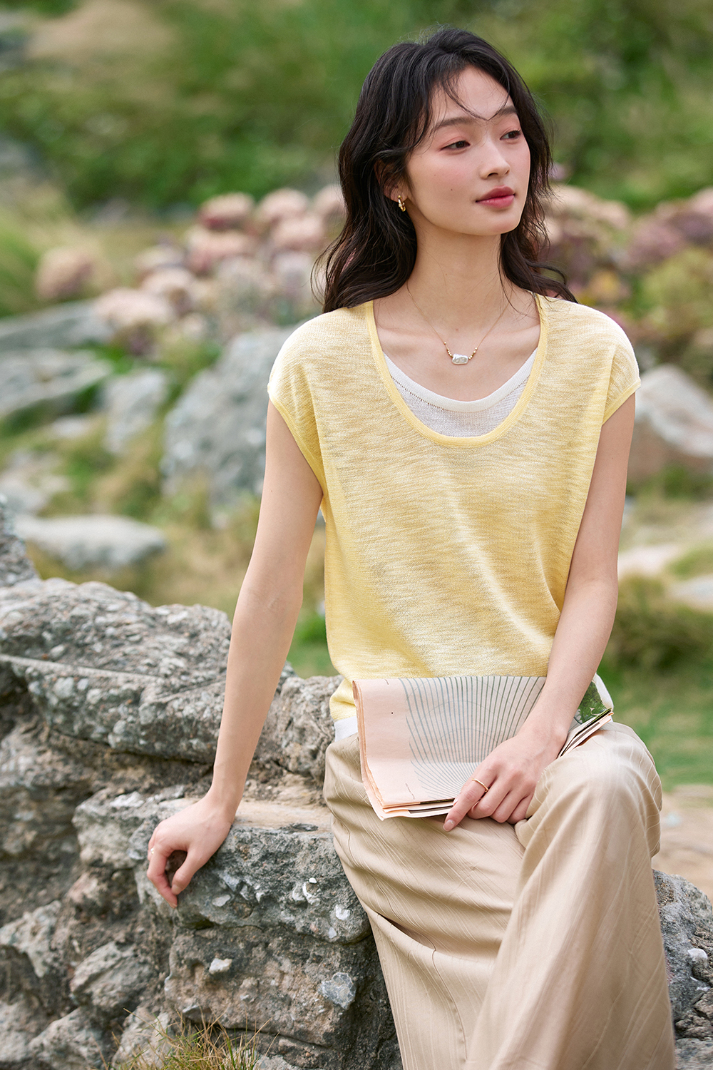 Fake Two-Piece Straight Knit Sweater