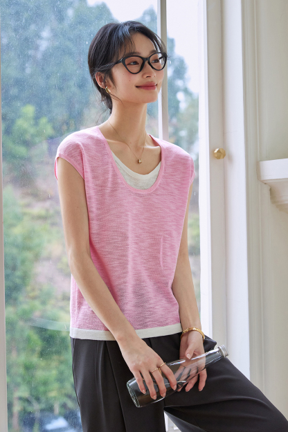 Fake Two-Piece Straight Knit Sweater