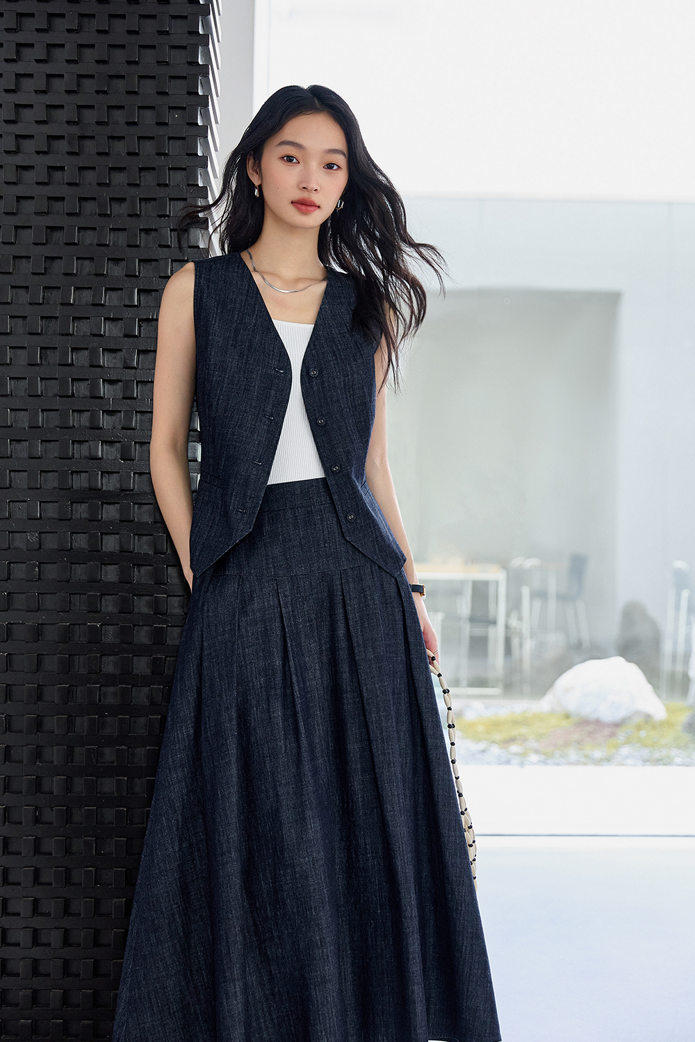 100% Cotton Vest Denim Suit