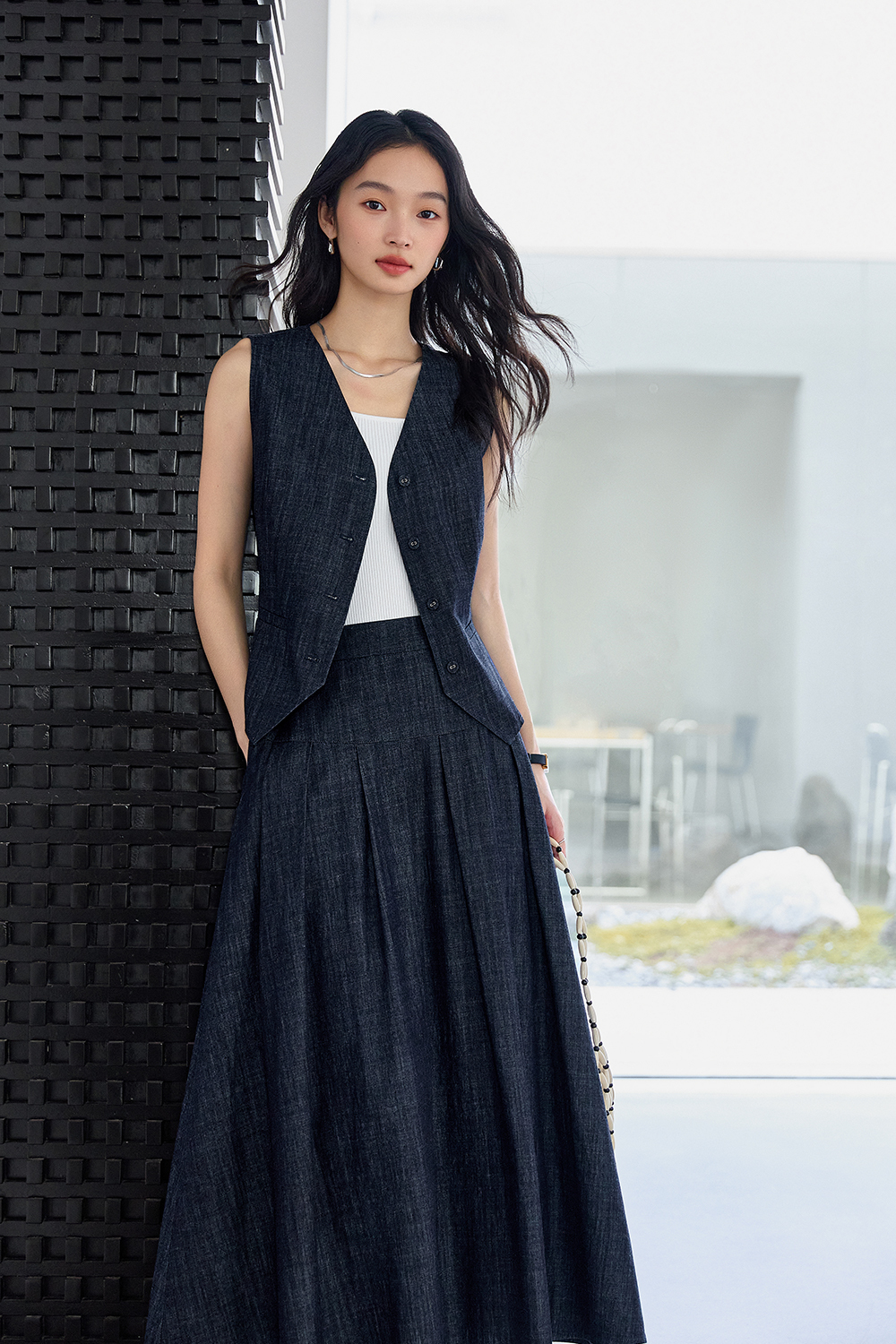 100% Cotton Vest Denim Suit