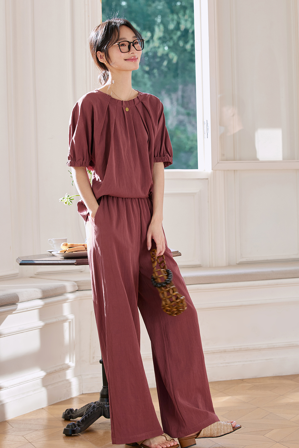 Easy Casual Woven Suit-VIMLYSTORE