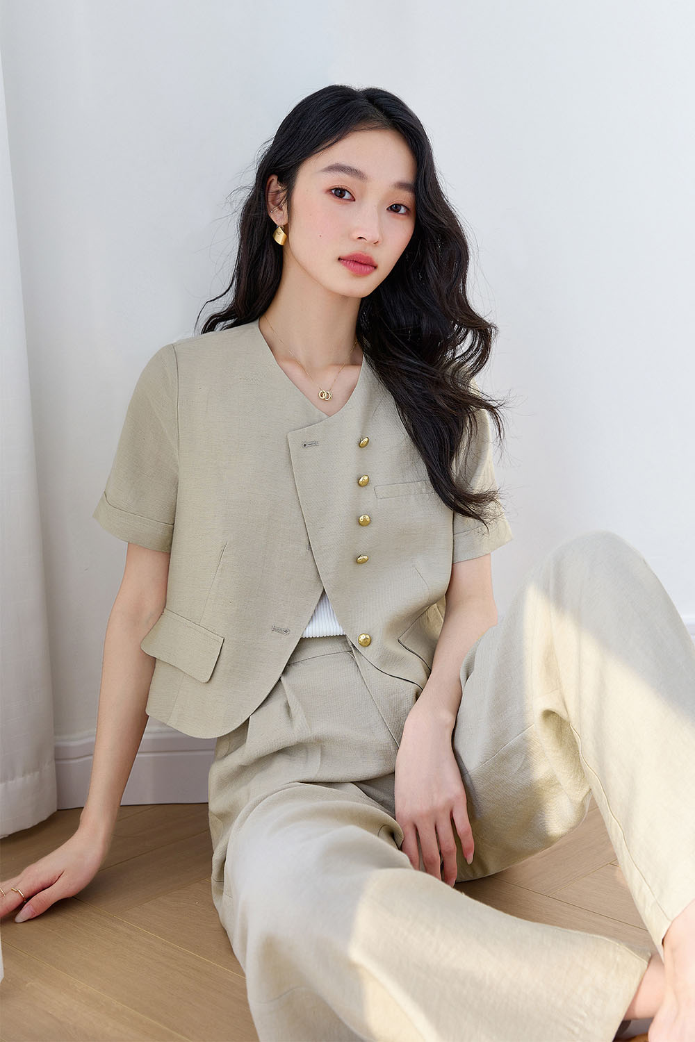 Round Neck Loose Casual Suit