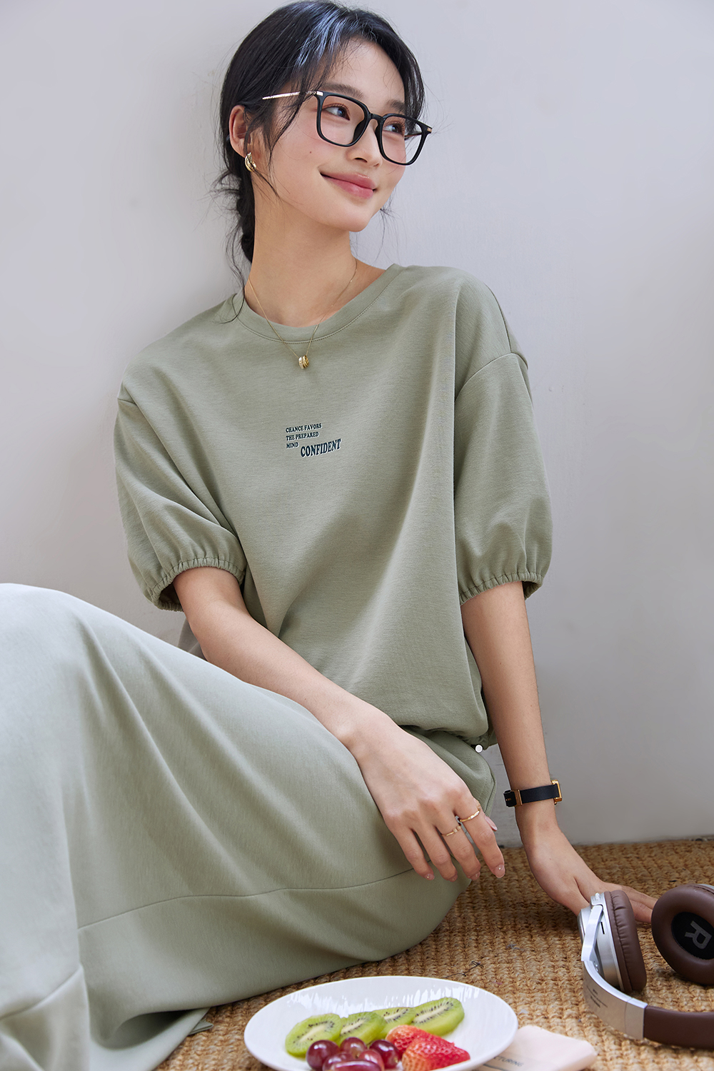 Casual Printed Knit Suit