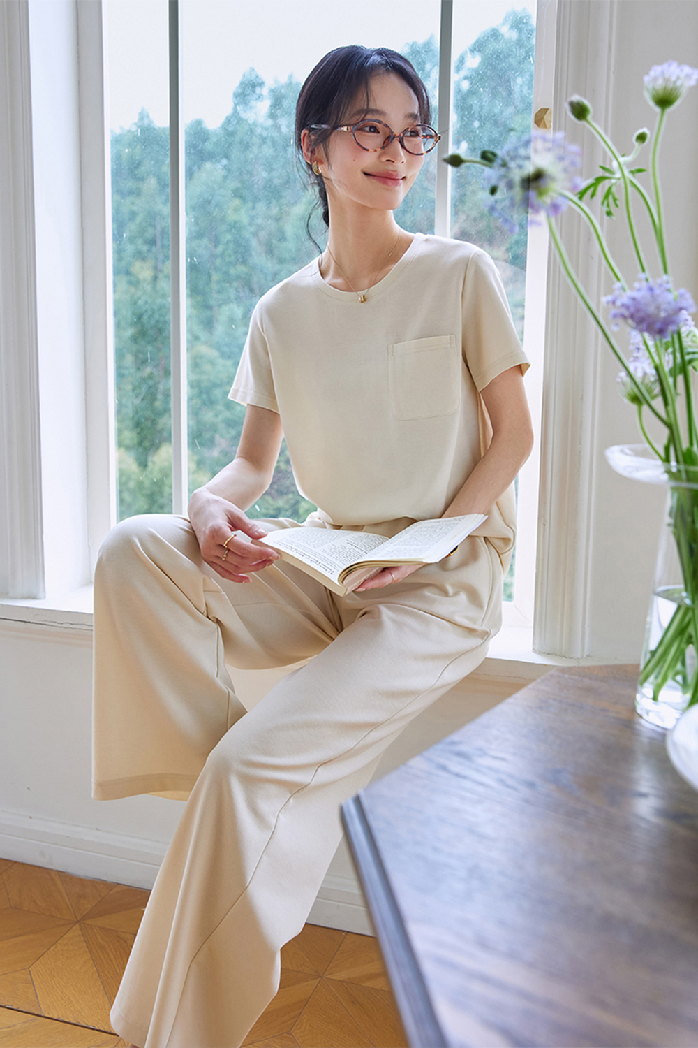 Minimalistic and Commute Wide-leg Pants Suit-VIMLYSTORE