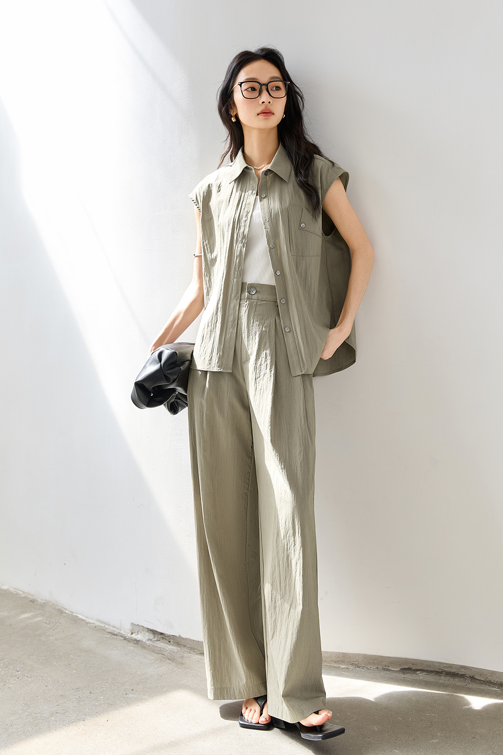 Fashionable Wide-Leg Palazzo Pants Set