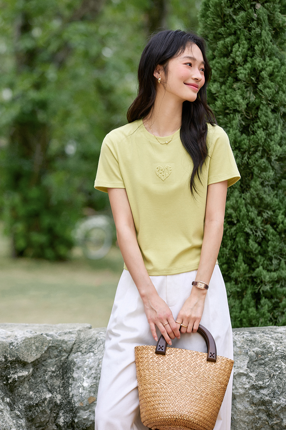 Casual-Elegance Round Neck Oversized Solid Top