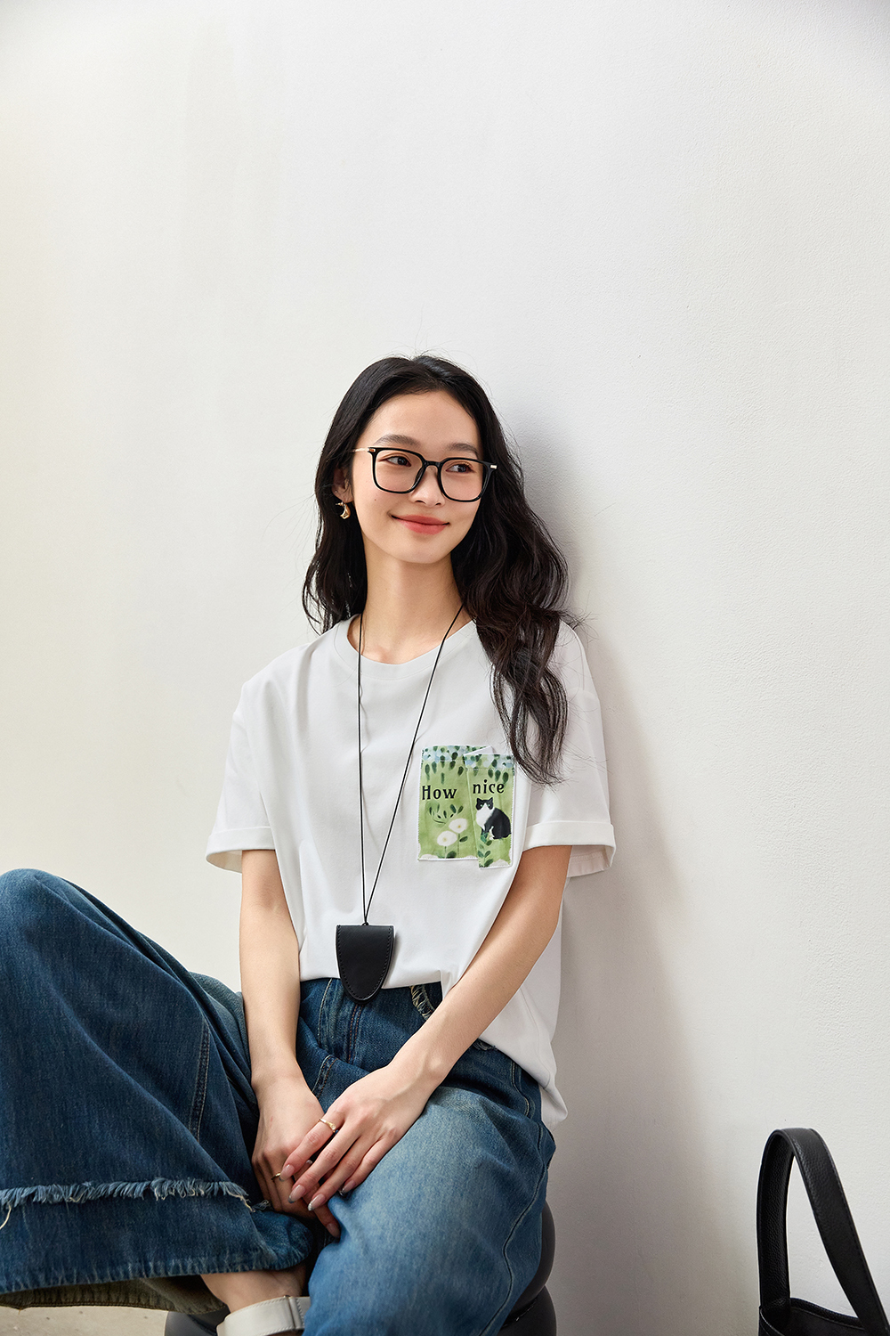 Commuter Simple Print Round Neck T-Shirt-VIMLYSTORE