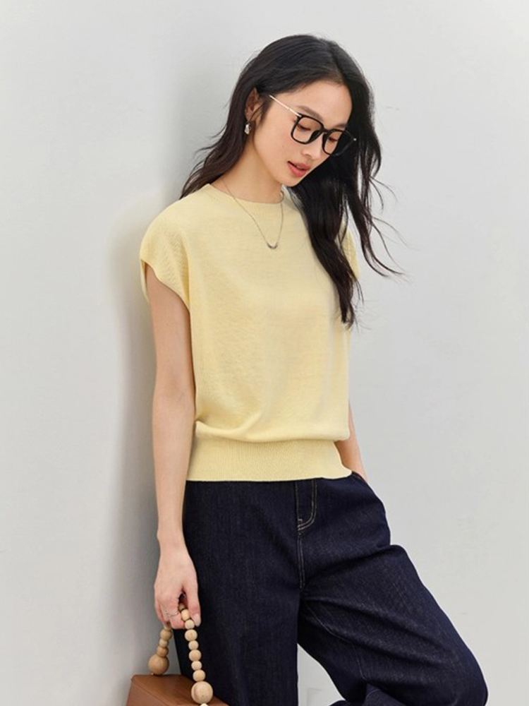 Sleeveless Round Neck Sweater-VIMLYSTORE