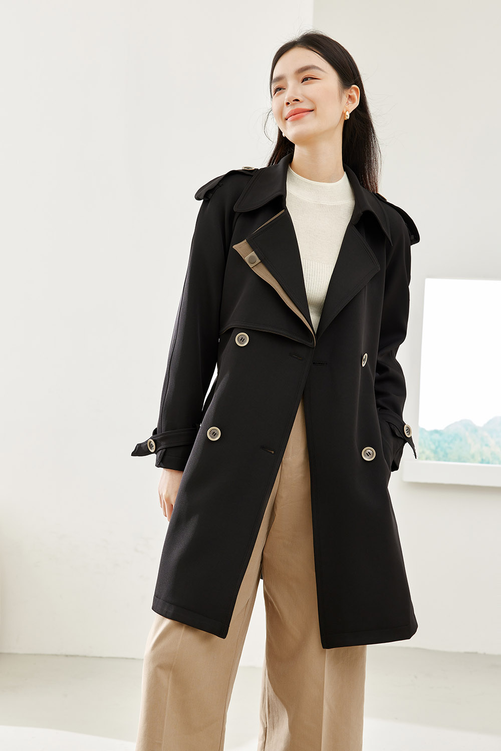 Mid-Length Trench Coat