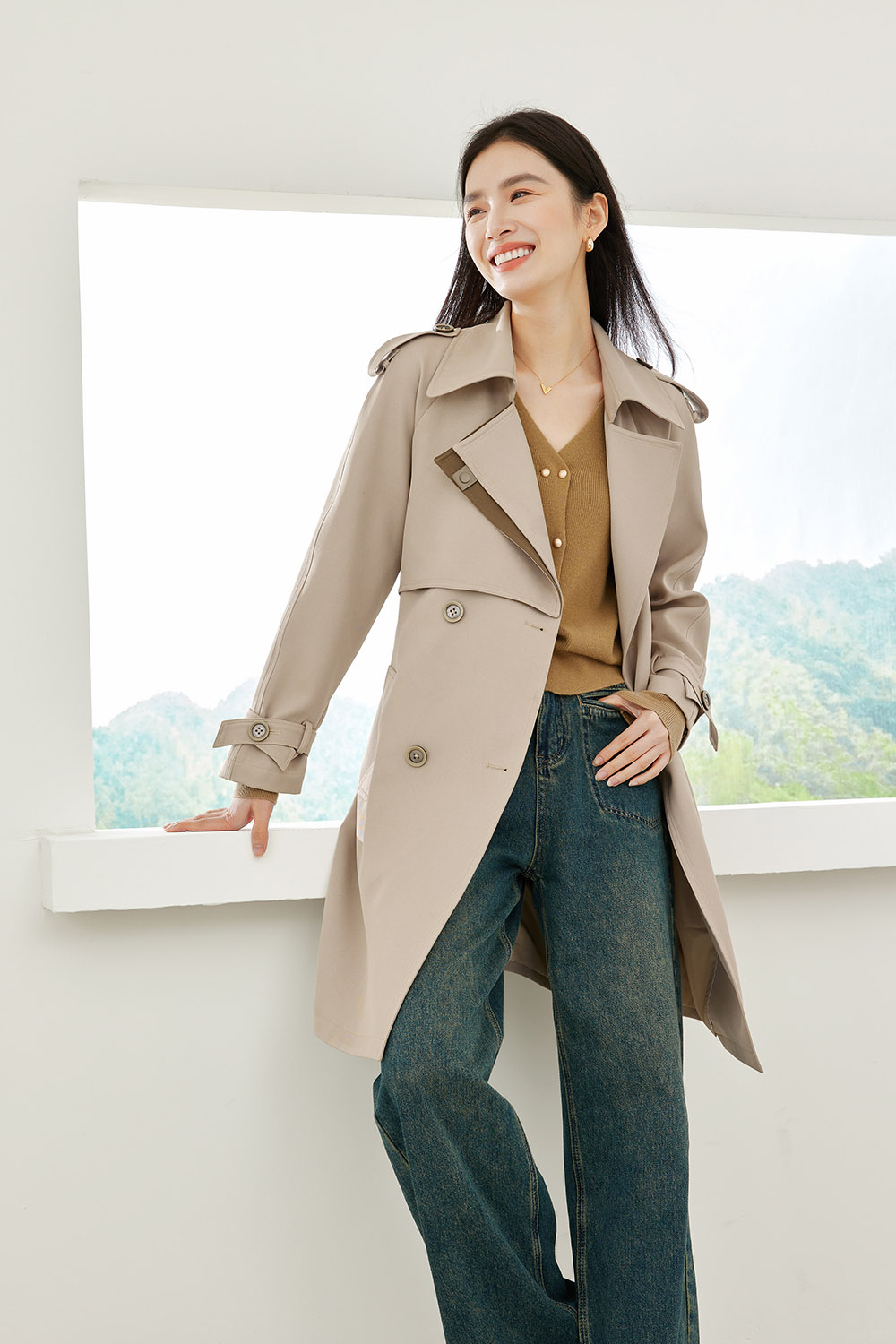 Mid-Length Trench Coat