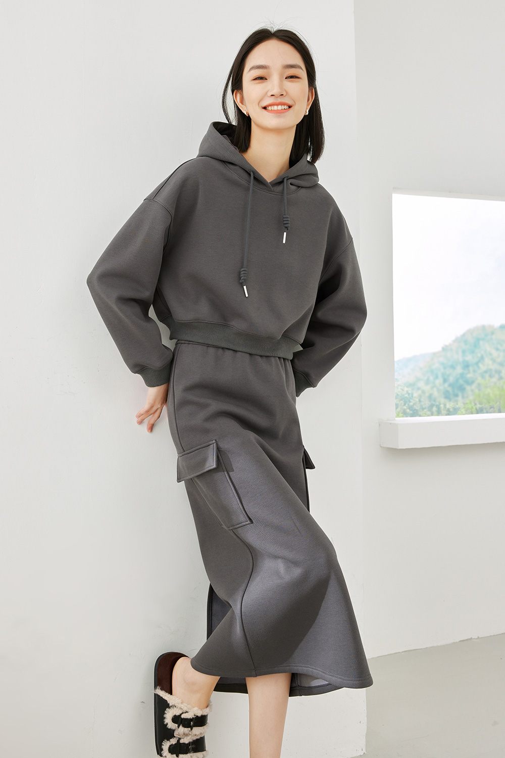 Fleece-Lined Thick Casual Outfit