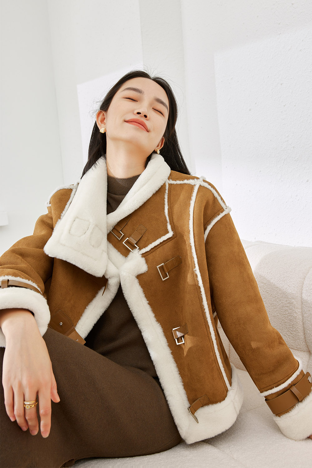 Leather and fur jacket-VIMLYSTORE