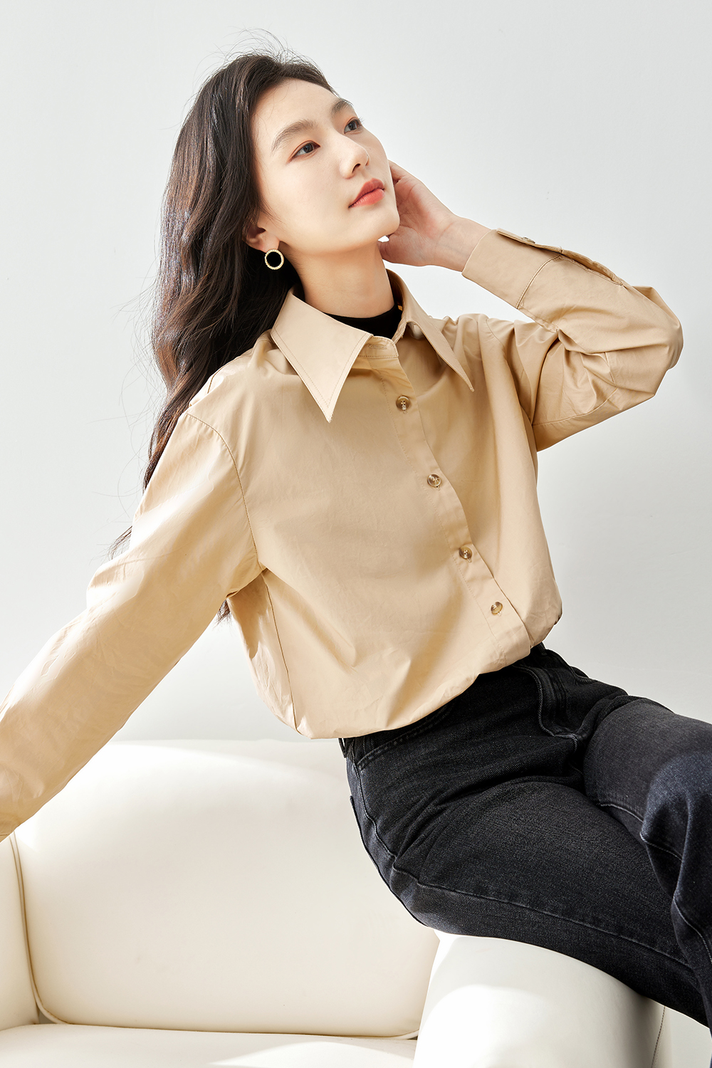 Mock two-piece shirt