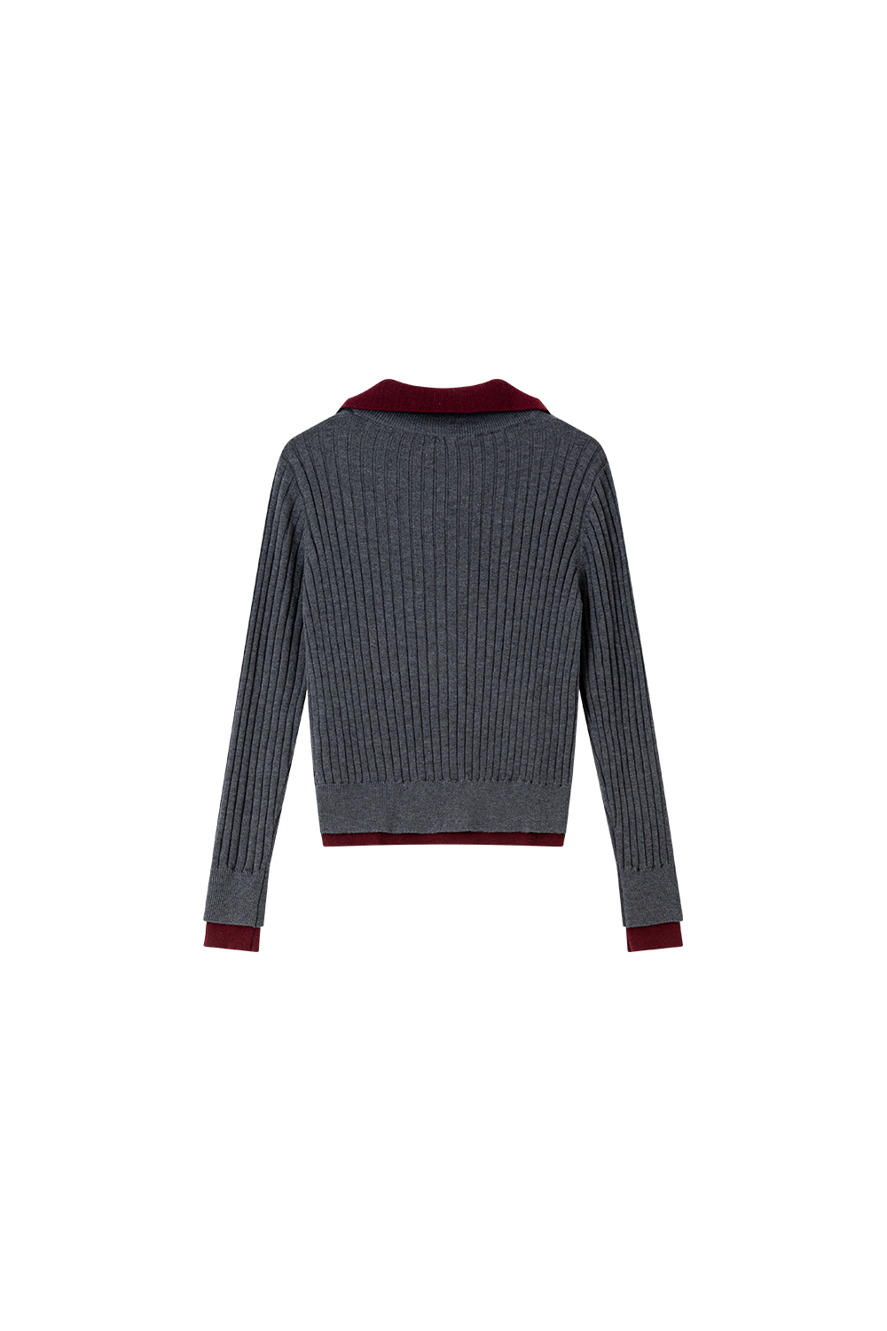 Color-Block Faux Layered Turtleneck Sweater-VIMLYSTORE