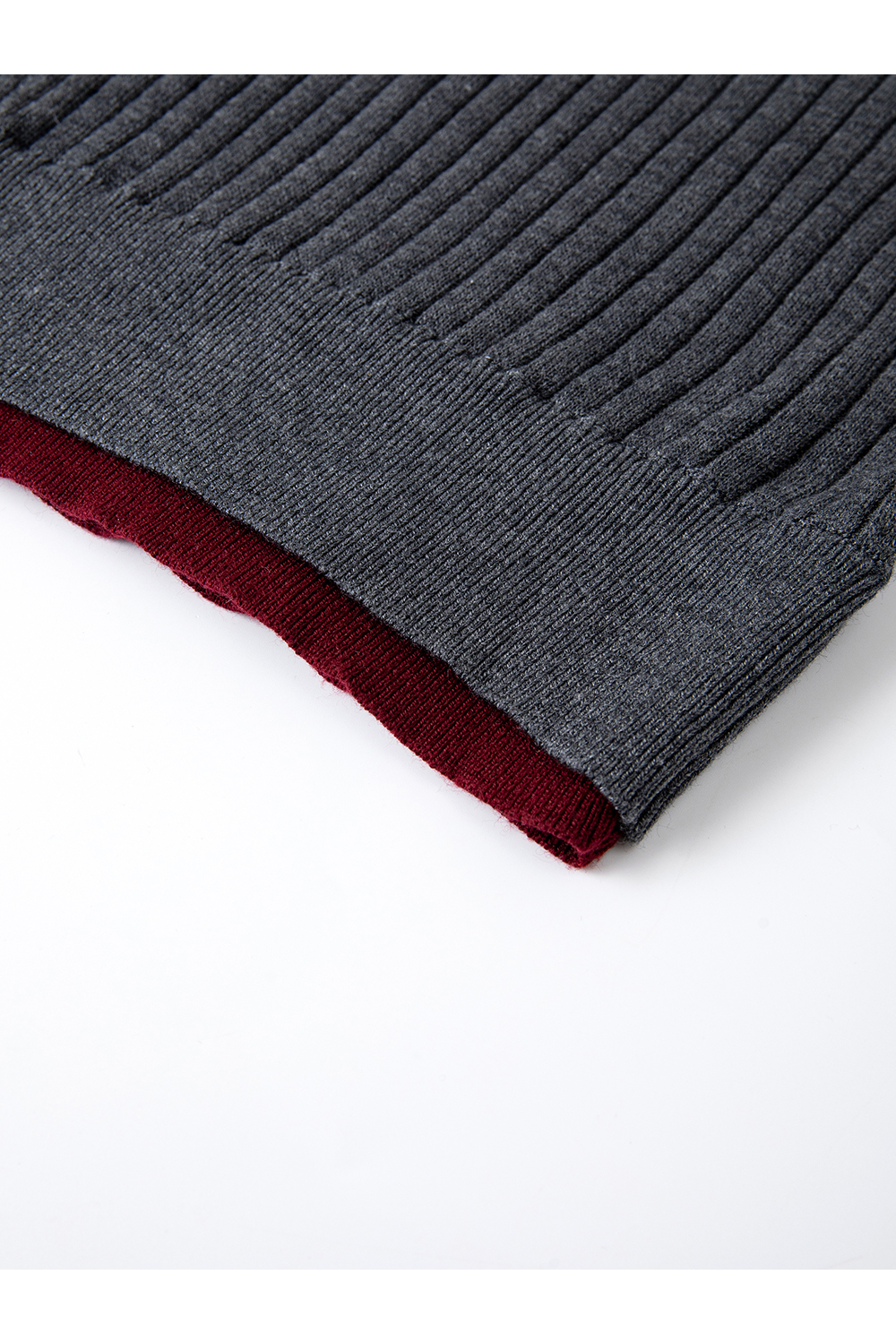 Color-Block Faux Layered Turtleneck Sweater-VIMLYSTORE