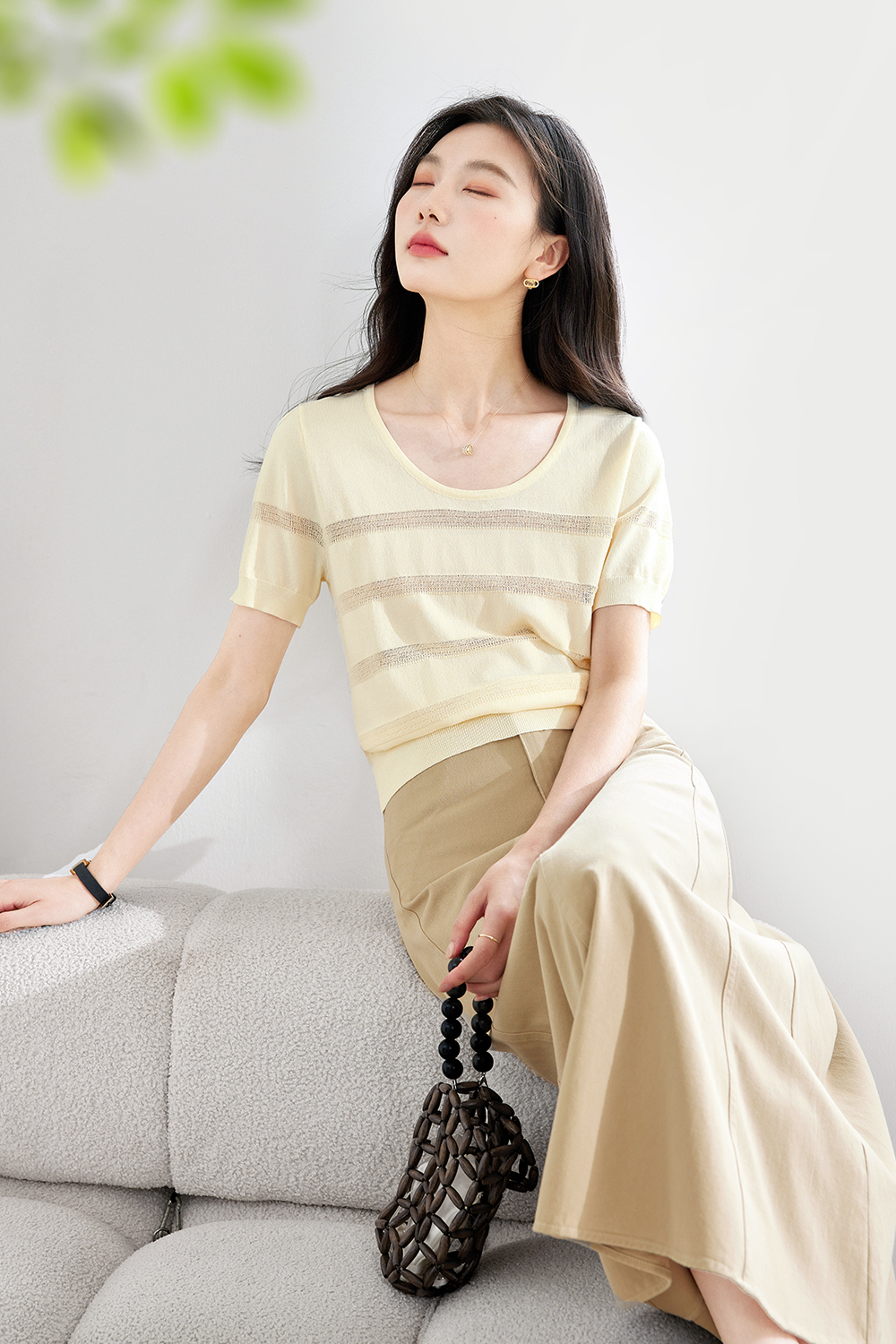 Striped Openwork Sweater